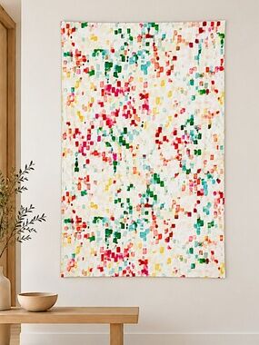WAVERLY INSPIRATIONS fabric 45"x53" screen print multicolor abstract 100% cotton